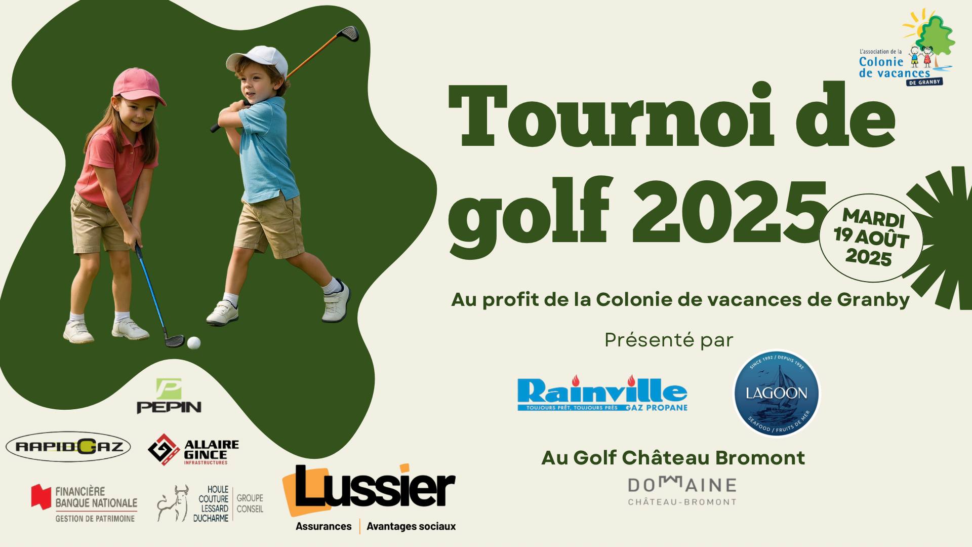 Tournoi de golf Colonie de vacances Fondation du CHG Fonds jeunesse